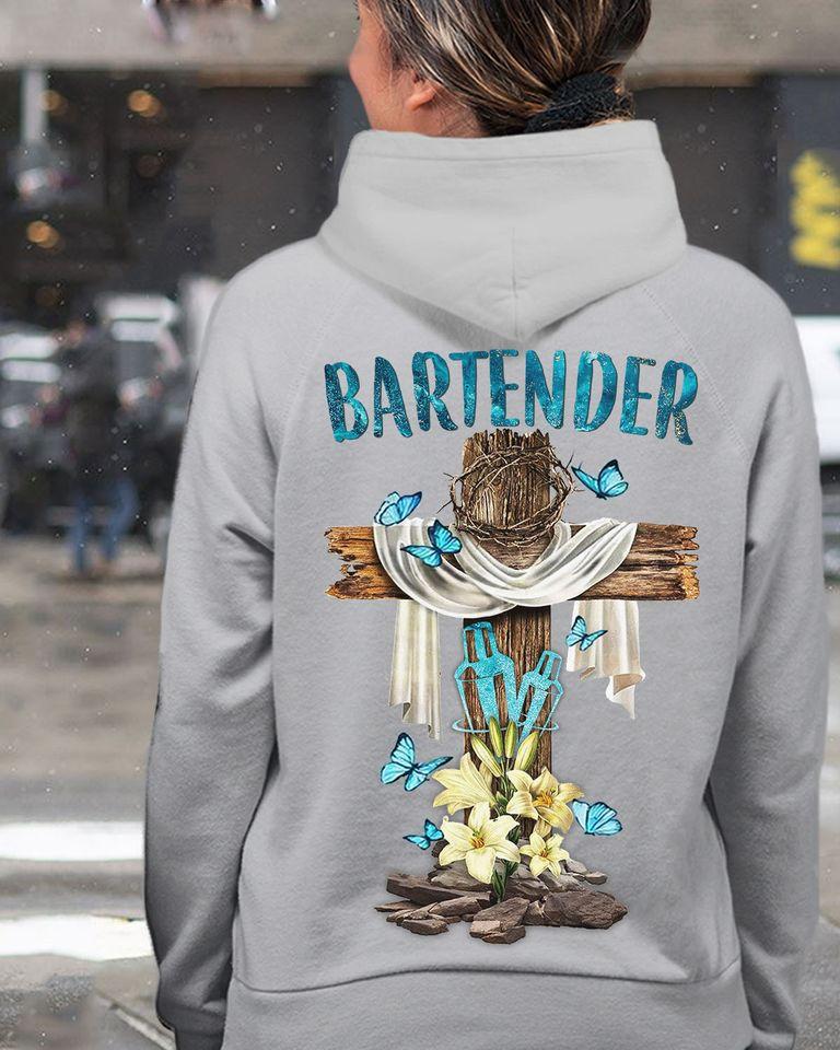 Cross Flower Butterfly Bartender Standard Hoodie