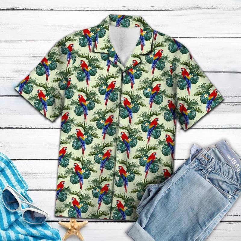 Parrot Palm Leaves Hawaiian Shirt Ha25908