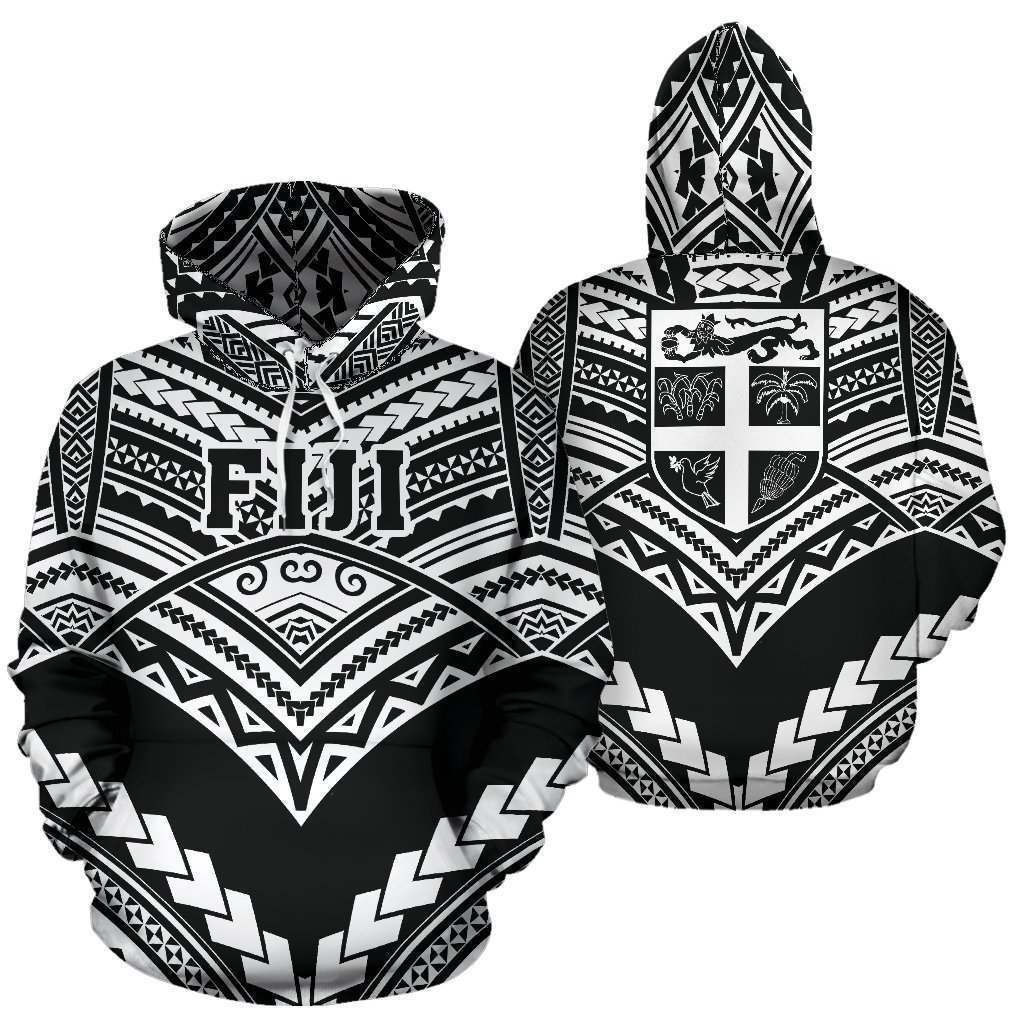 Fiji Polynesian Black And White Unique Design 3D Printed Sublimation Hoodie Hooded Sweatshirt Comfy Soft And Warm For Men Women S to 5XL CTC1601398 Hoodie Fashion