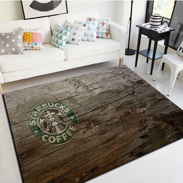 Starbucks Logo Inspired Area Rug, Living Room Bedroom Carpet, Home Floor Decor