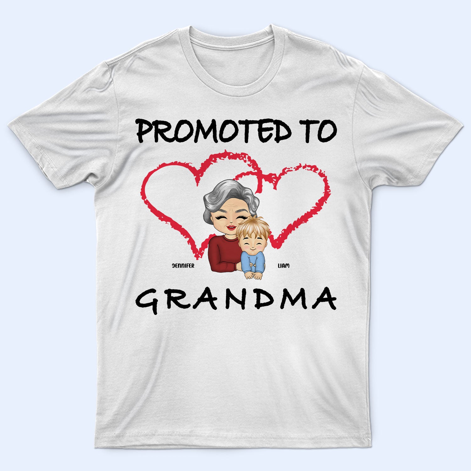 Promoted To Grandpa Grandma – Gift For Grandparents – Personalized Custom T Shirt