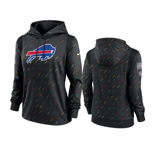 Women Buffalo Bills Anthracite 2021 Crucial Catch Therma Pullover Hoodie