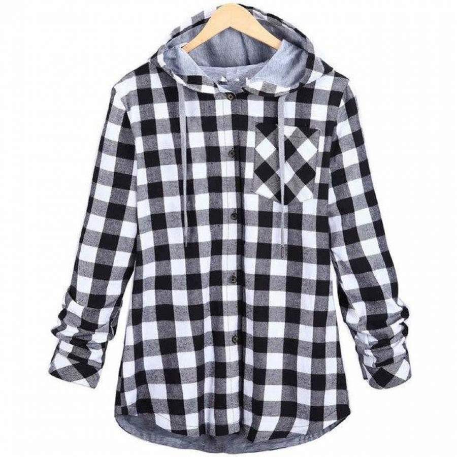 New Fashion Spring Kanye West Grid Style Hip Hop Plaid Shirt Men Swag Clothing Loose Hipster Longline Hooded Chemise Homme