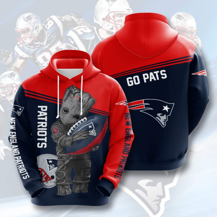 Groot Hold New England Patriots Hoodie Unisex 3D All Over Print