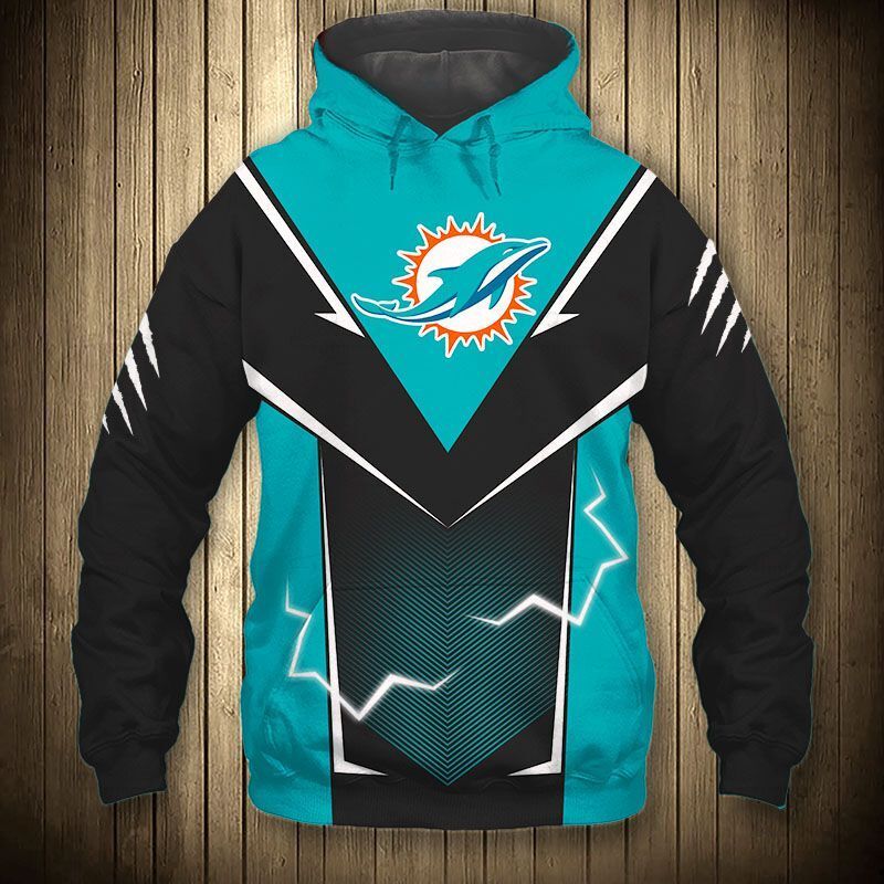 Miami Dolphins Hoodie Lightning Graphic Gift For Men