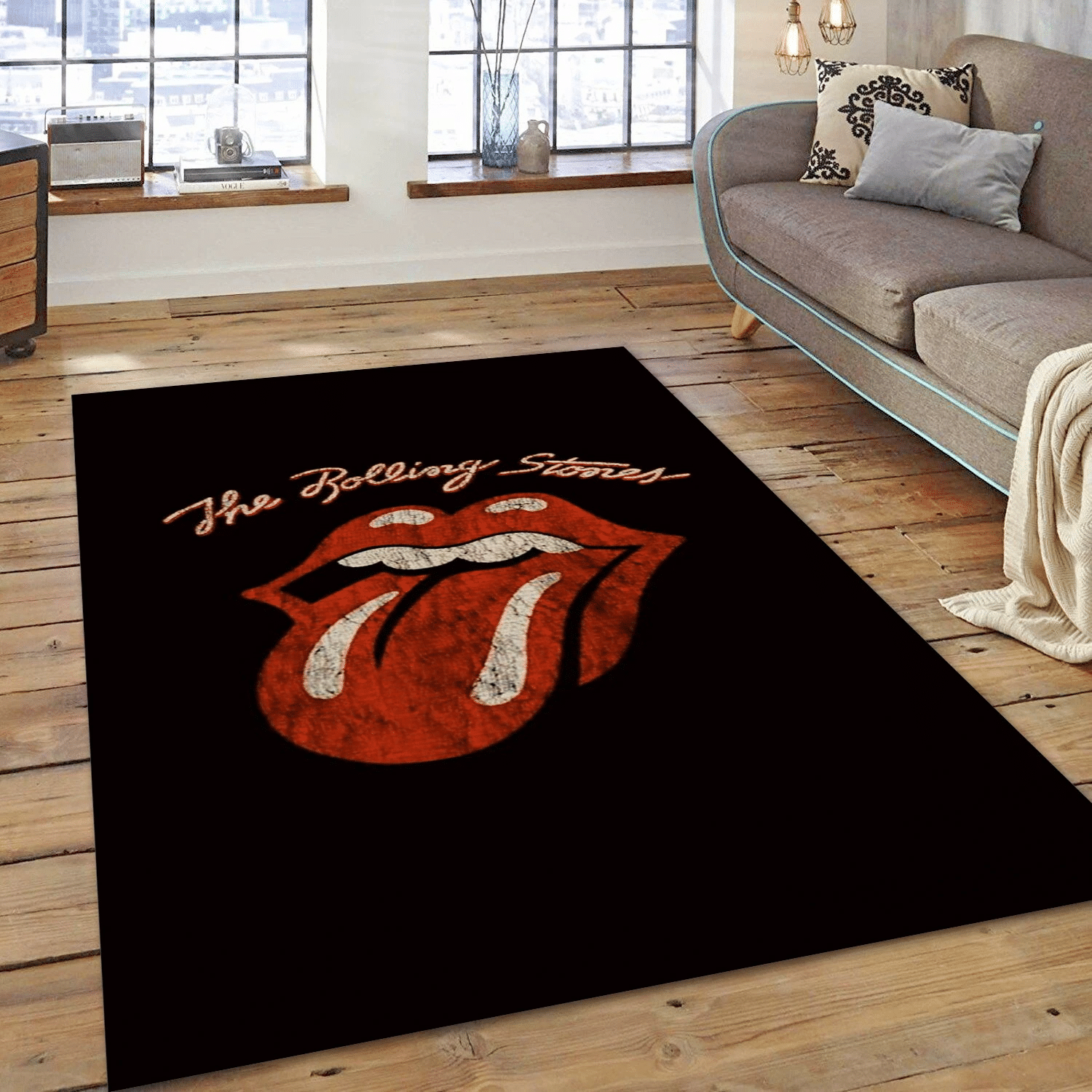 The Rolling Stones Logo Scratch Music Area Rug For Christmas, Living Room  Rug – Christmas Gift Us Decor