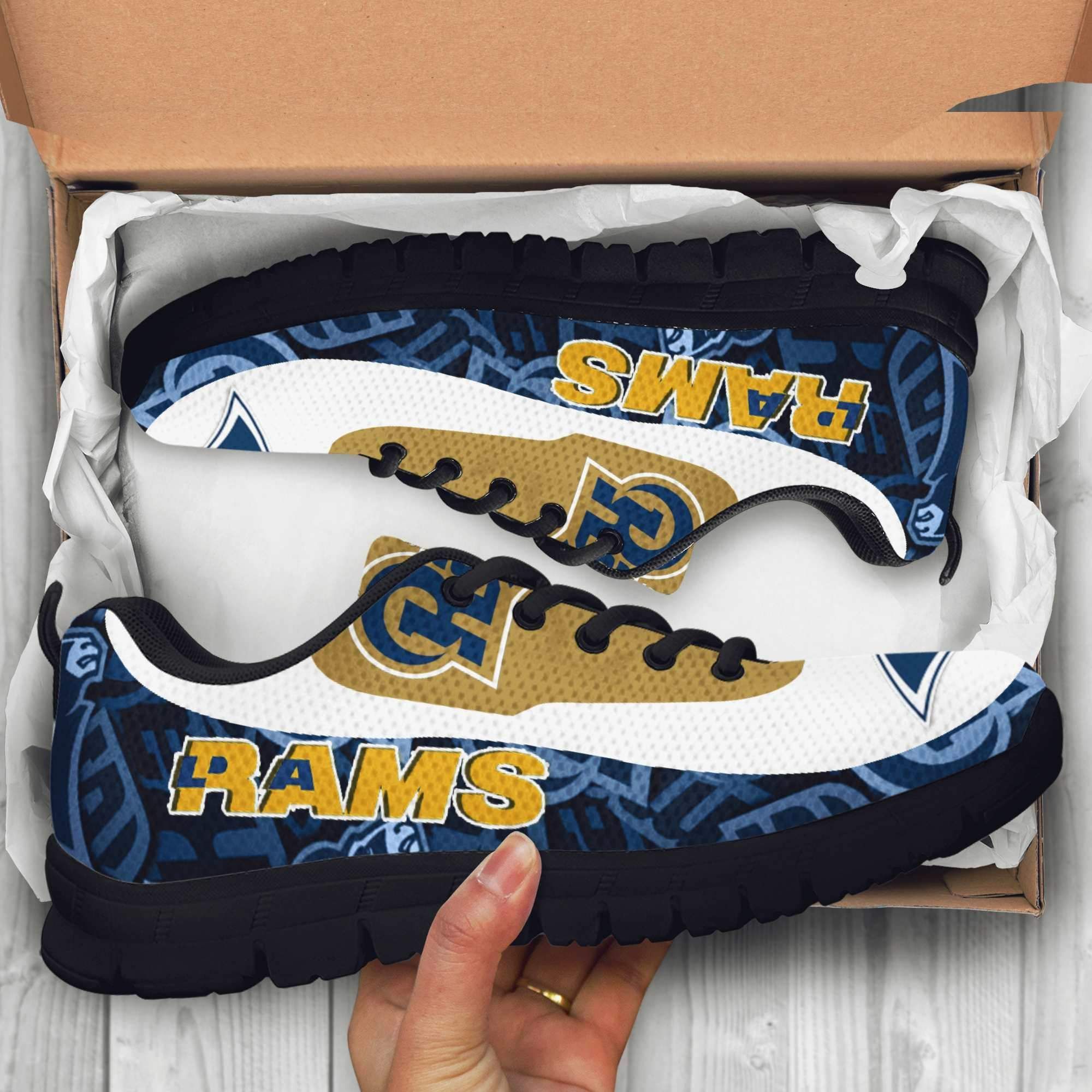 Los Angeles Rams Unisex Breathable Sneakers Football Custom Shoes