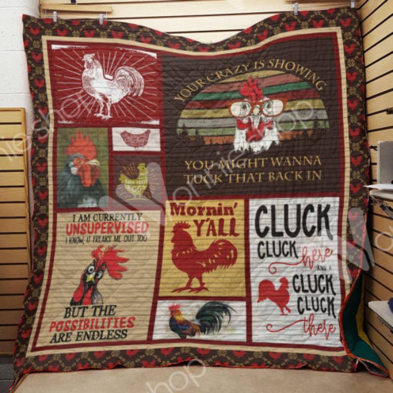 Chicken Rooster Farm M1301 82O36 Blanket