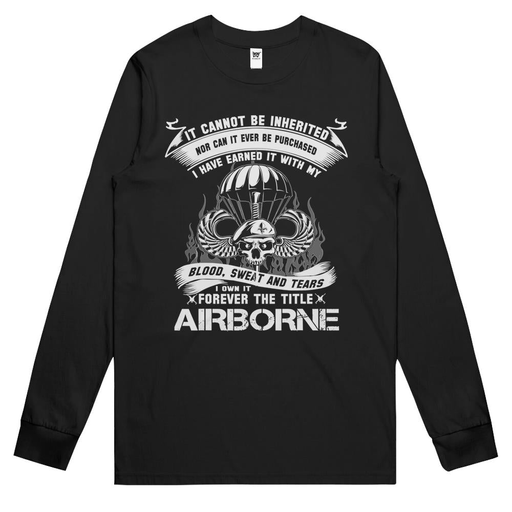 I Own It Forever The Title Airborne Army Ranger Veteran Long Sleeve T Shirts