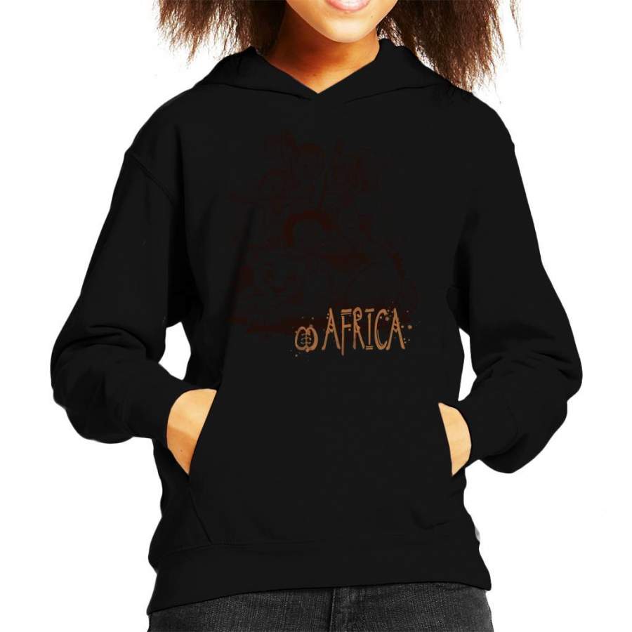 Africa Lion And Cubs Kid’s Hooded Sweatshirt