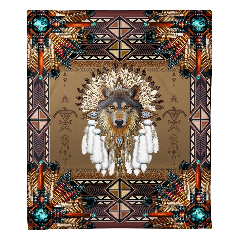 Wolf Native Wolf Fleece Blanket Special Gift Family Gift Home Decor Bedding Couch Sofa Soft And Comfy Cozy