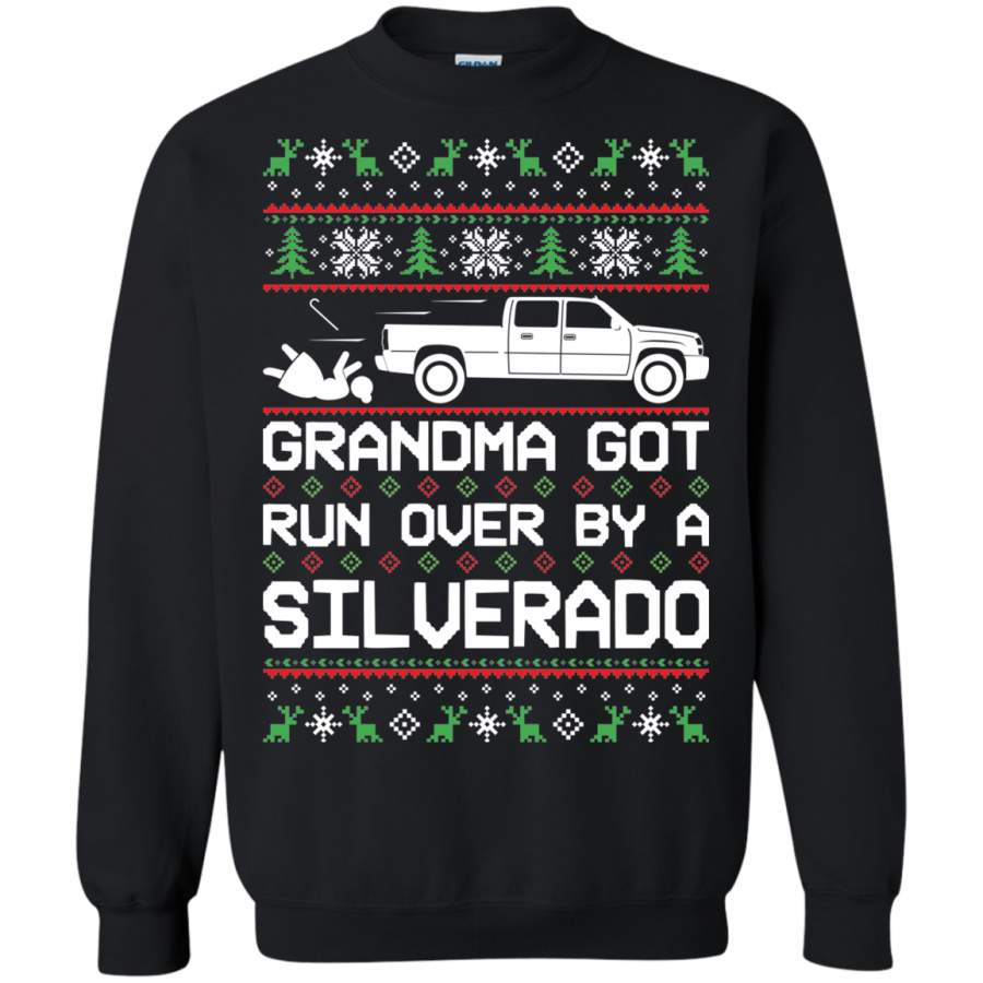 Chevy Silverado Classic Ugly Christmas Grandma Got Run Over Crewneck Sweatshirt