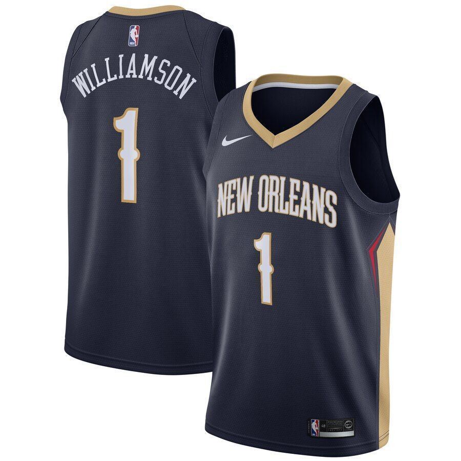 Zion Williamson New Orleans Pelicans 2019 NBA Draft First Round Pick Jersey Navy Icon Brandedition 2019