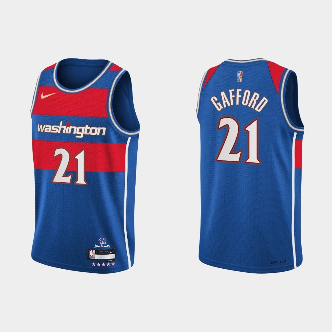 Washington Wizards Daniel Gafford #21 NBA Basketball City Brandedition Blue Jersey Gift For Wizards Fans