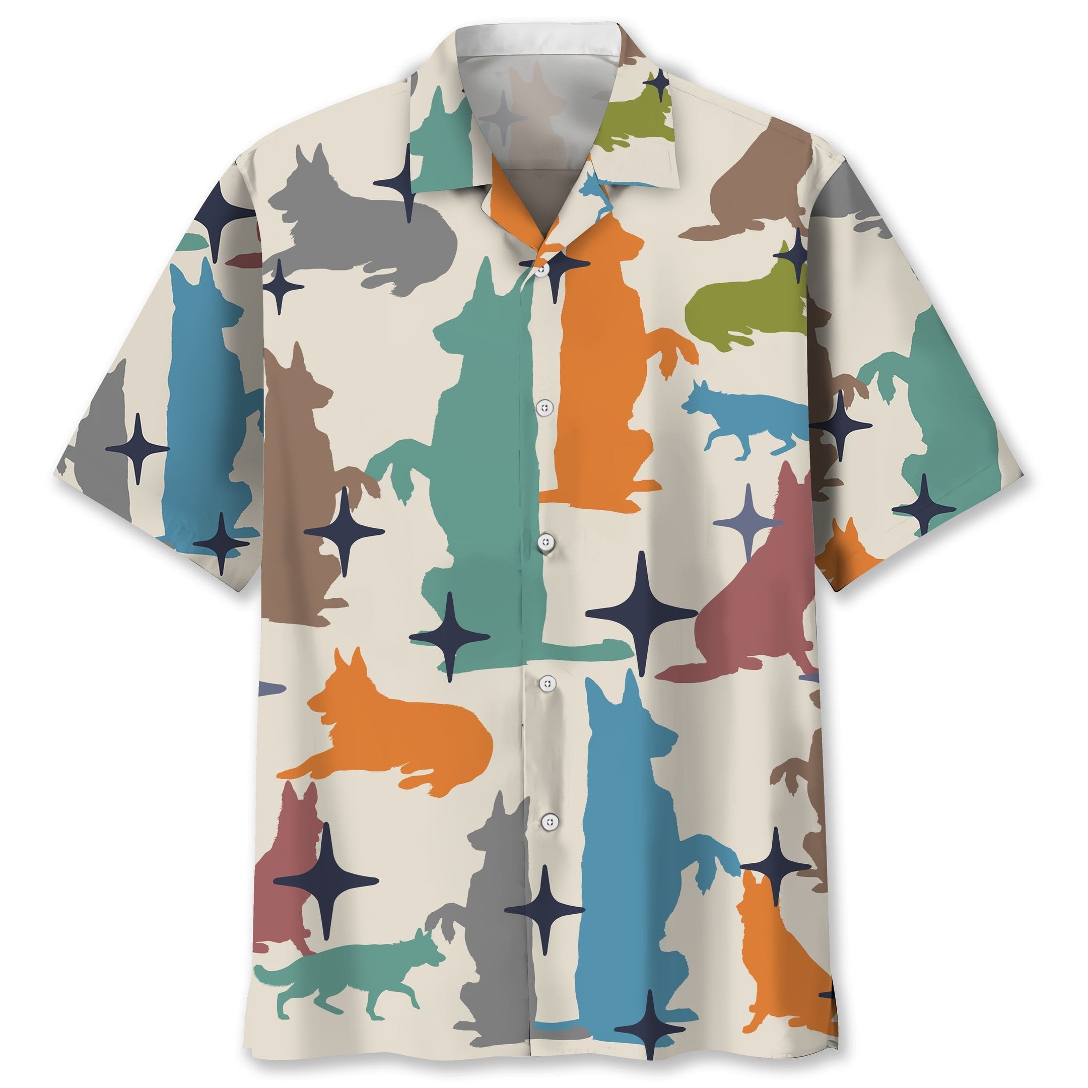 German Shepherd Colorful Hawaii Hawaii Aloha Shirt For Dog Lover Ha39530