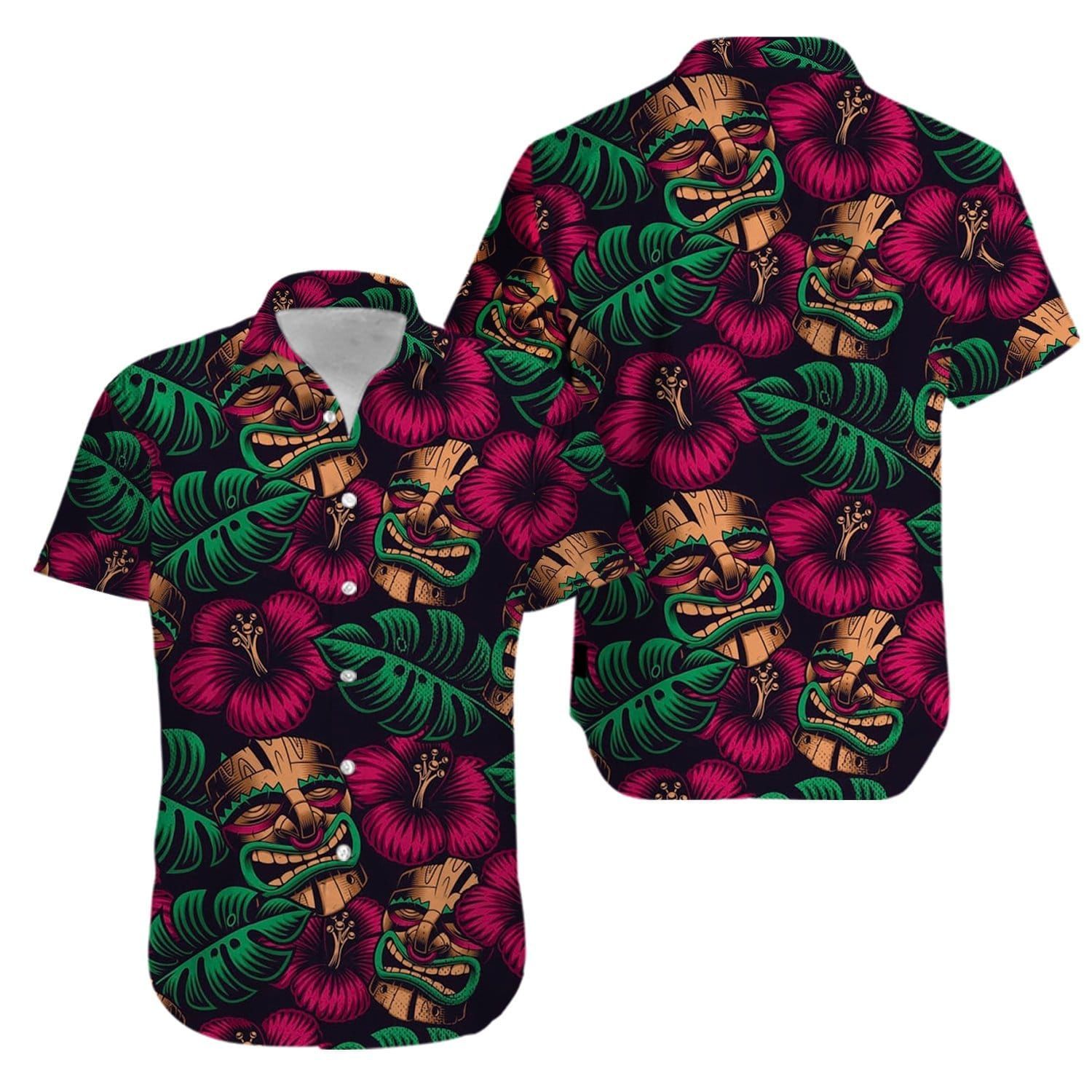 Aku Aku Mascaras Tiki Mask Aloha Hawaiian Shirt | For Men & Women | Adult | Hw7582