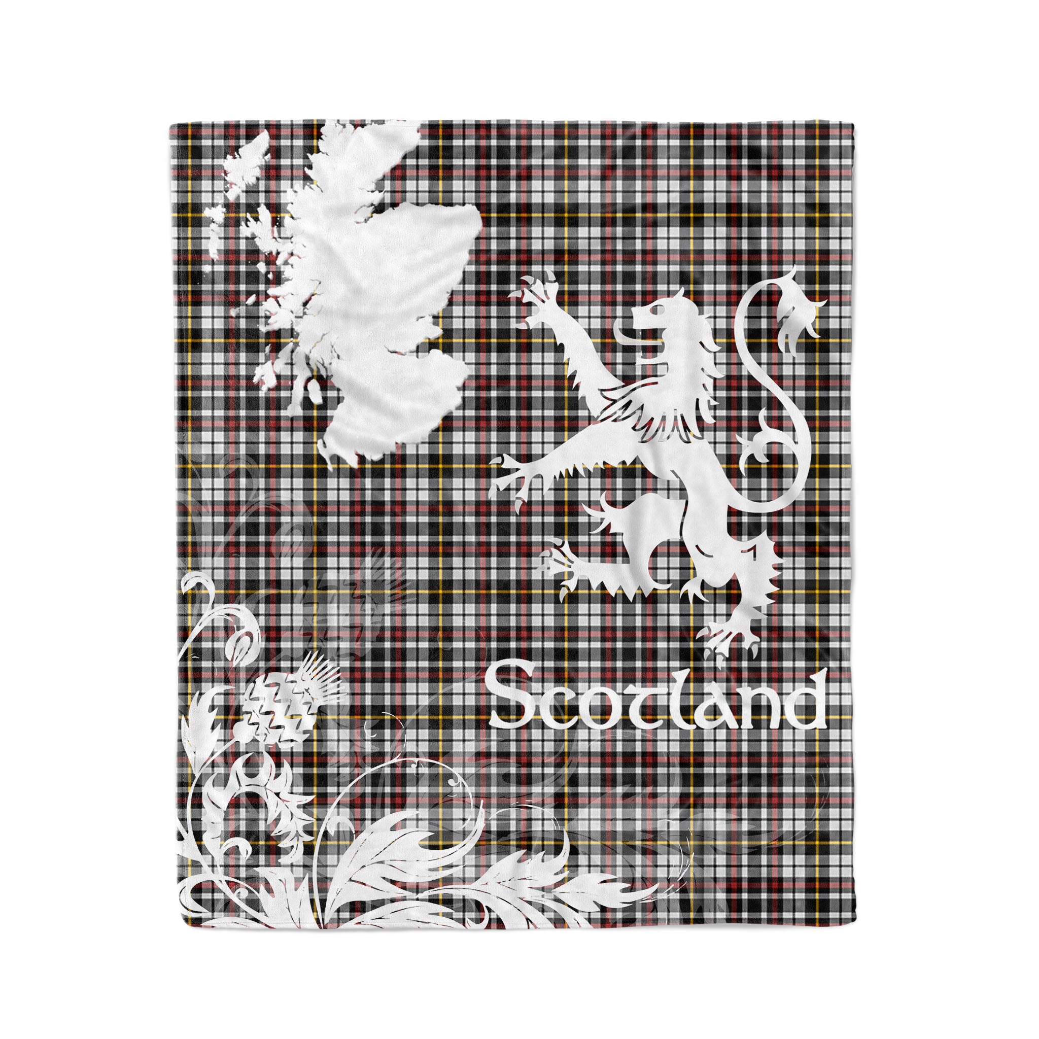 Tartan Plaid Fleece Blanket Tartan Blanket Thistle And Lion Scottish Clan Little Arisaid Plaid Blanket