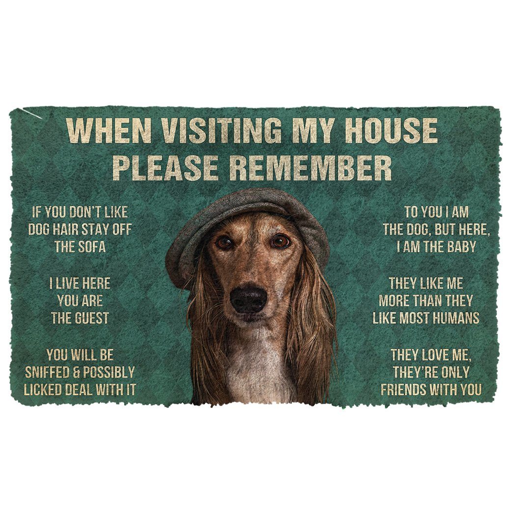 Gearhumans  GearHuman 3D Please Remember Saluki Dogs House Rules Doormat