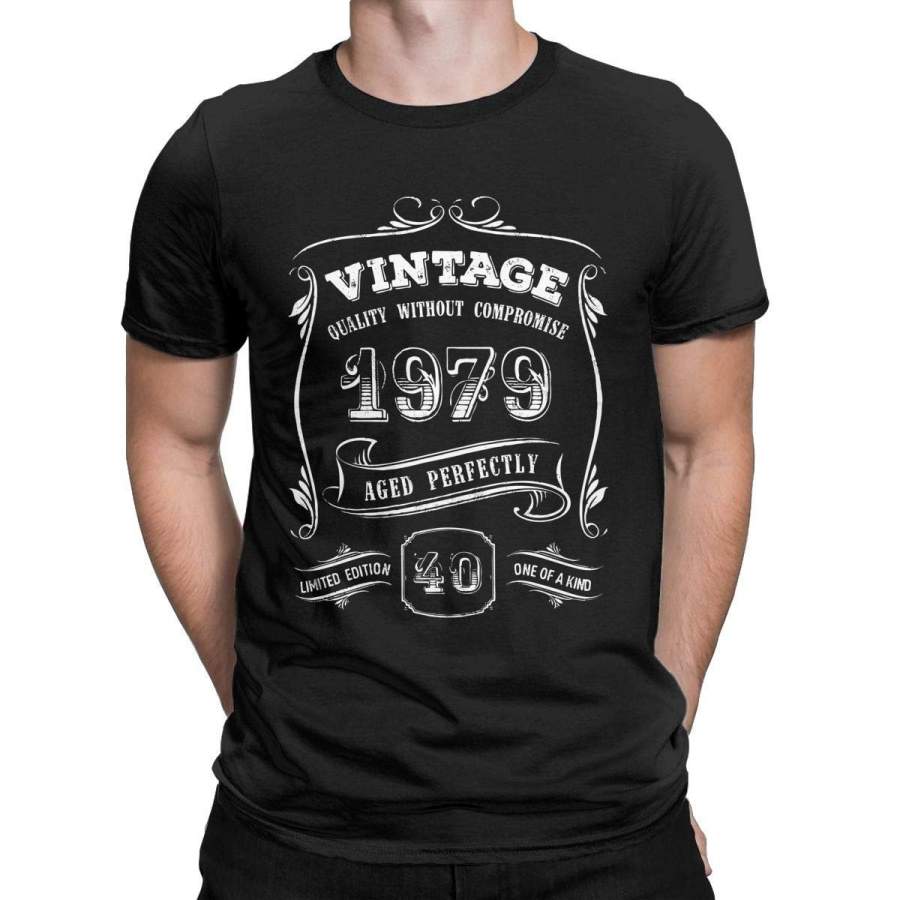 Gold Vintage 1979 Age Perfect Graphic T Shirt 40Th Birthday Gift For Men