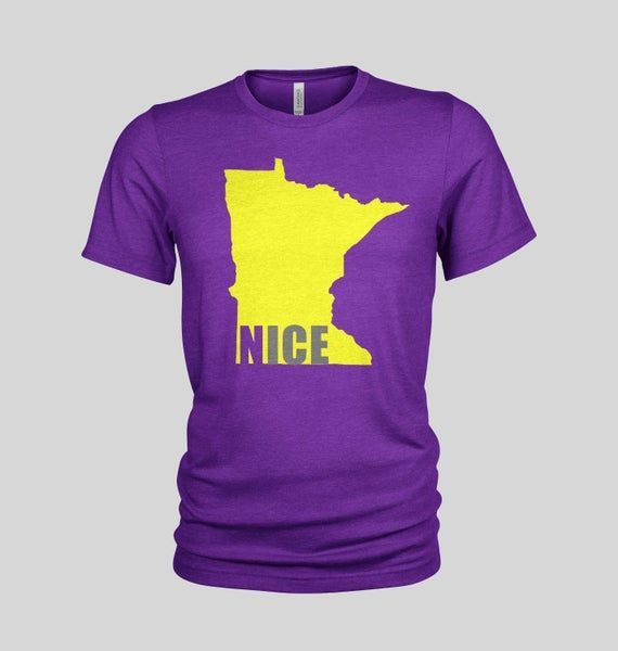 Minnesota Nice Purple And Gold Minnesota Made Apparel Silhouette Shirt Graphic Mn Made State 32 St Paul Sota Twin Shirt