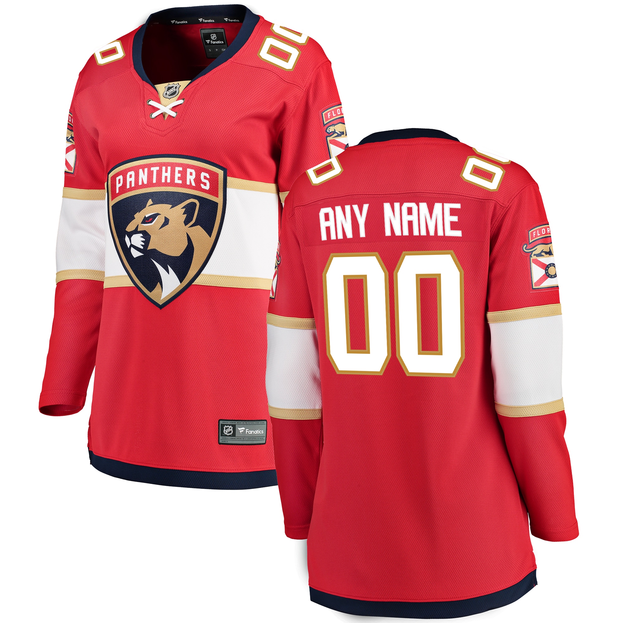 Florida Panthers Branded Women's Home Breakaway Custom Jersey – Red