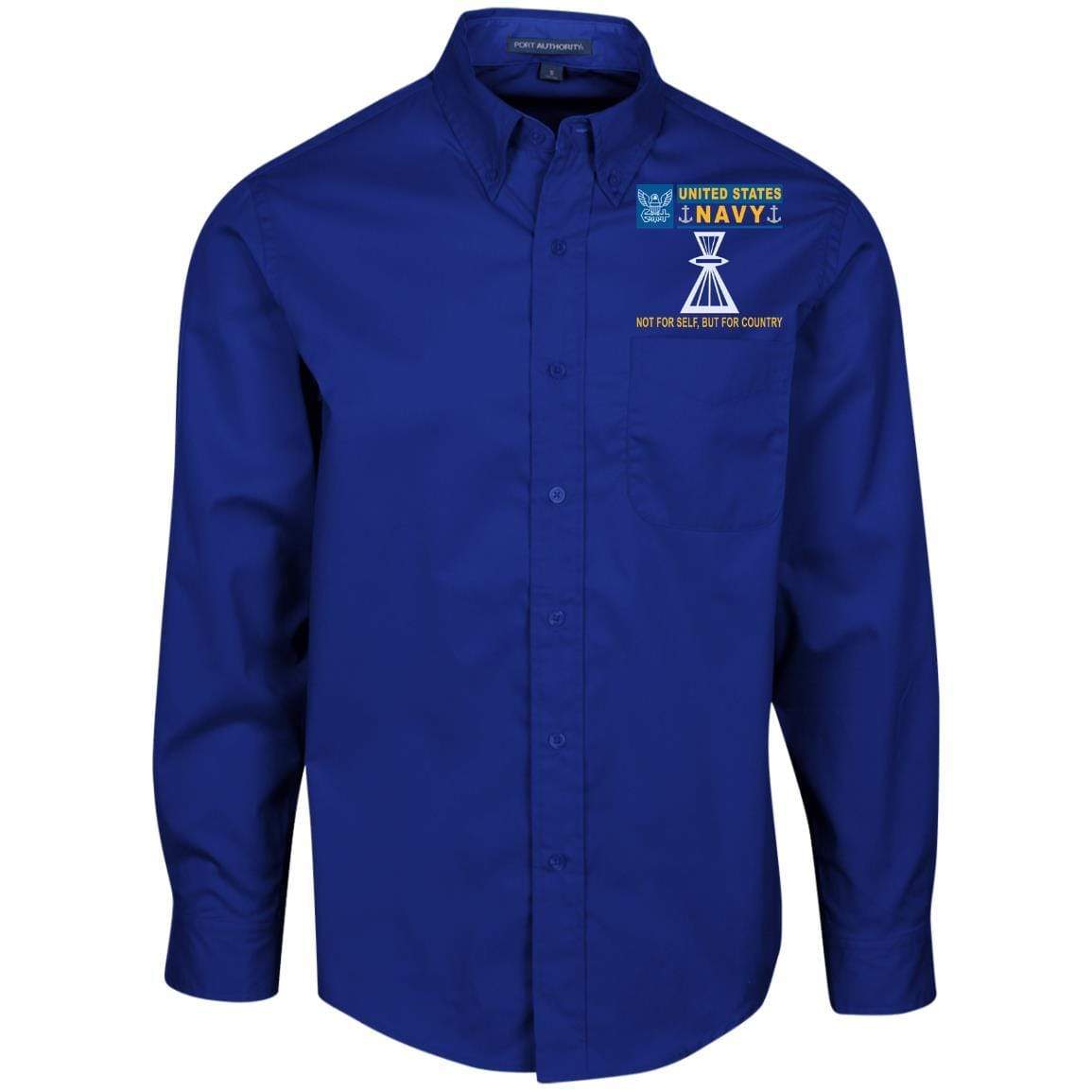 US Navy Photographer’s Mate PH- Not For Self, But For Country Embroidered Men’s LS Dress Shirt