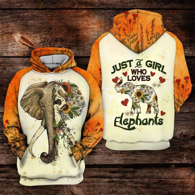 Elephant Wild Flowers FR40 NTA020398 Hoodie