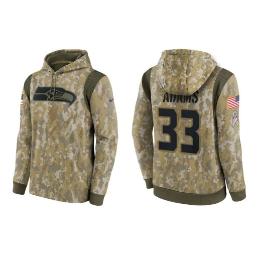 Jamal Adams Seattle Seahawks Camo 2021 Salute To Service Veterans Day Therma Pullover Hoodie