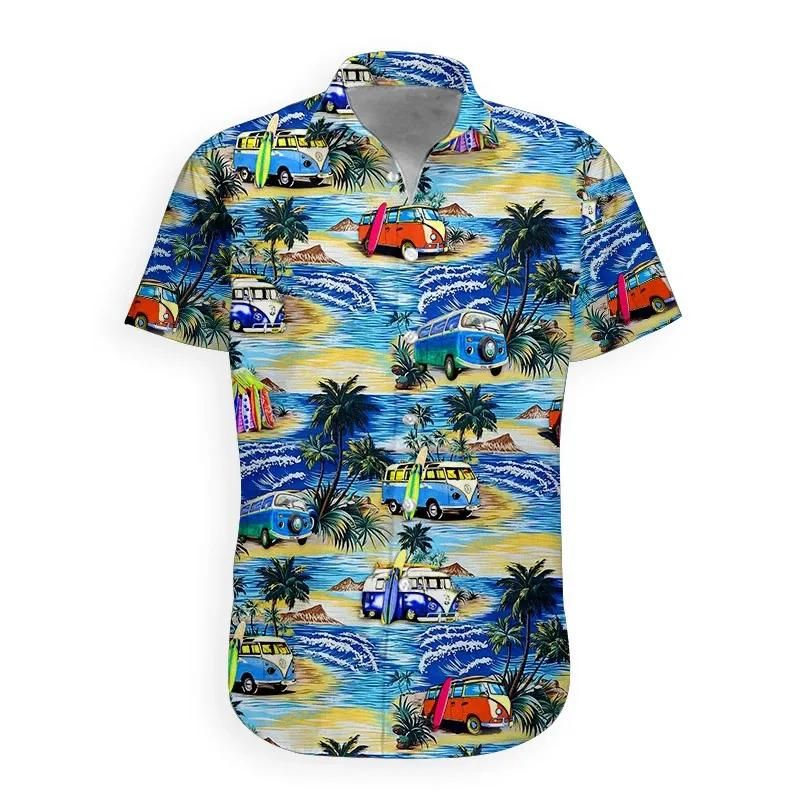 Campervan Aloha Hawaii Shirt Colorful Short Sleeve Summer Beach Casual For Men And Women Ha69833