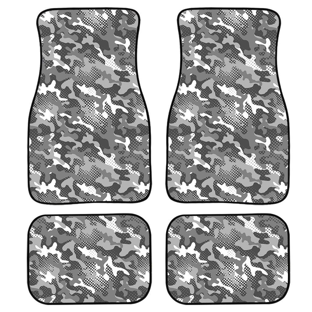 Camouflage Dazzle Pattern Print Front And Back Car Floor Mats, Front Car Mat