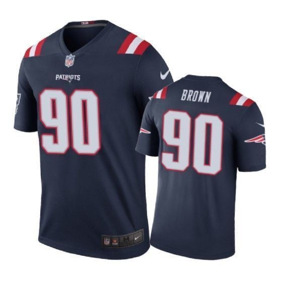 New England Patriots 90 Malcom Brown Color Rush Navy 3D Jersey