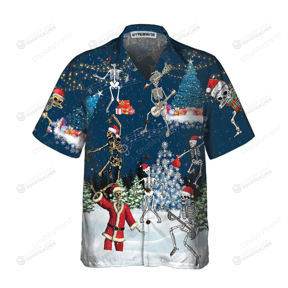 Christmas Dancing Skeletons Hawaii Shirt Ha24978