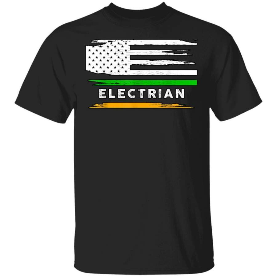 Electrian Irish American Flag Pride St Patrick’s Day T-Shirt