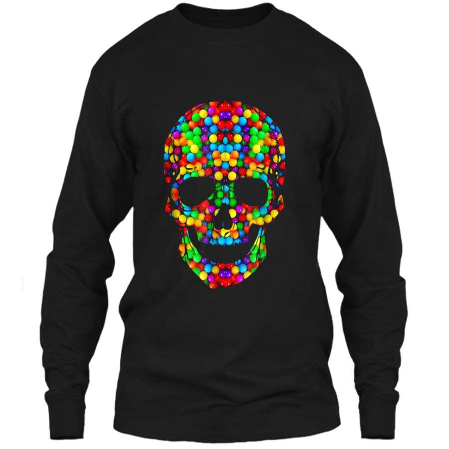 Candy Skull Sugar  Day Of The Dead LS Ultra Cotton Tshirt