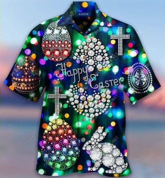 Hawaii Aloha Shirts Happy Easter Unisex Print Short Sleeve Casual Shirt Ha43579