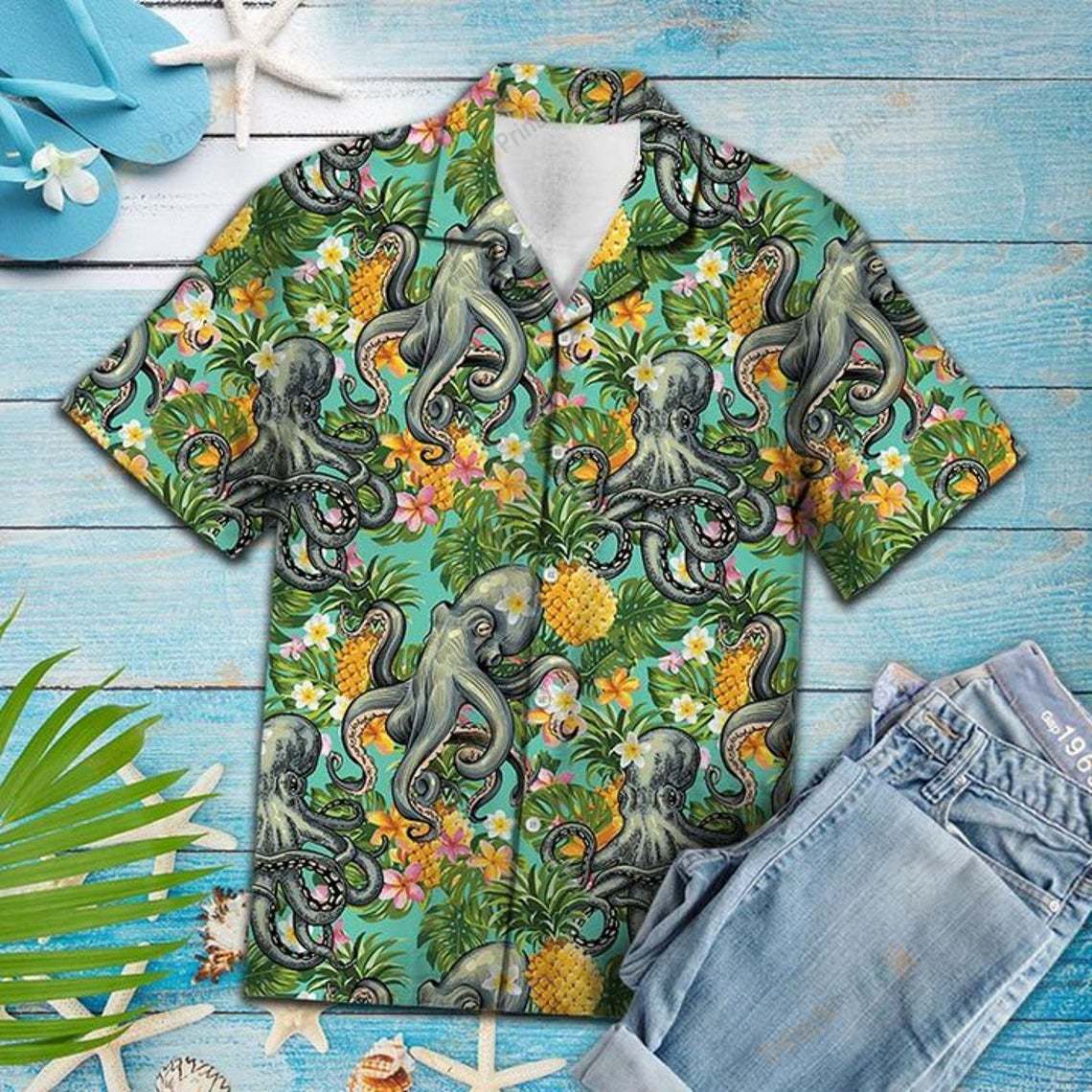 Octopus Hawaiian Shirt 002070 Ha43943