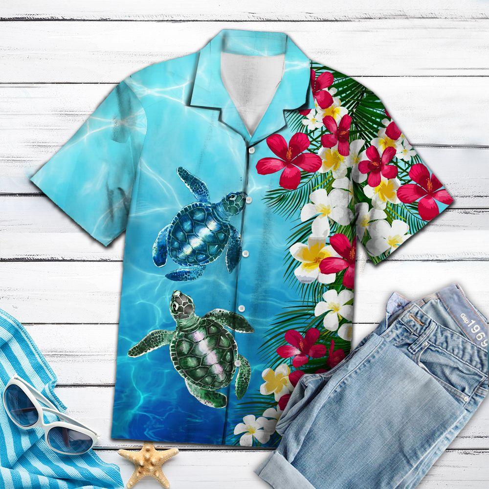 Turtle Floral Hawaii Shirt For Hawaii Aloha Ha63020