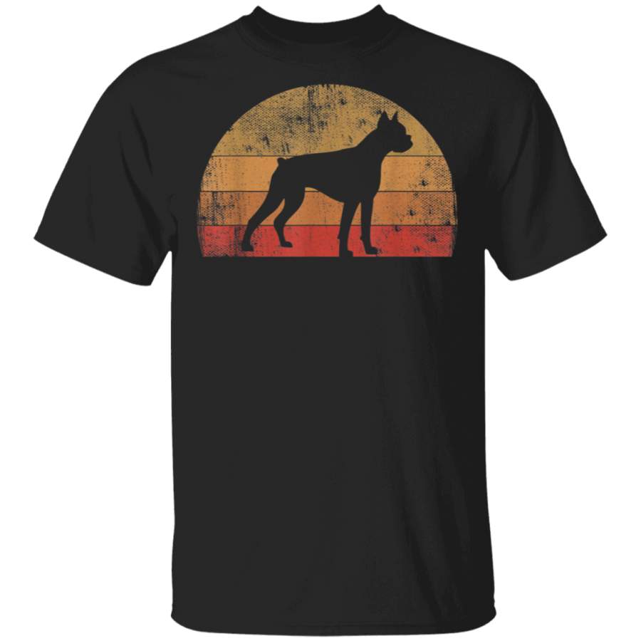 Boxer Dog Owner Retro Vintage 70s 80s Silhouette Breed Gifts Tshirt