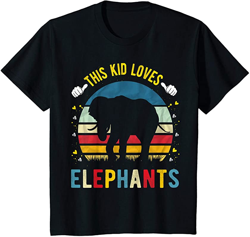 Kids This Kid Loves Elephants Boys and Girls Elephant Gift T-Shirt