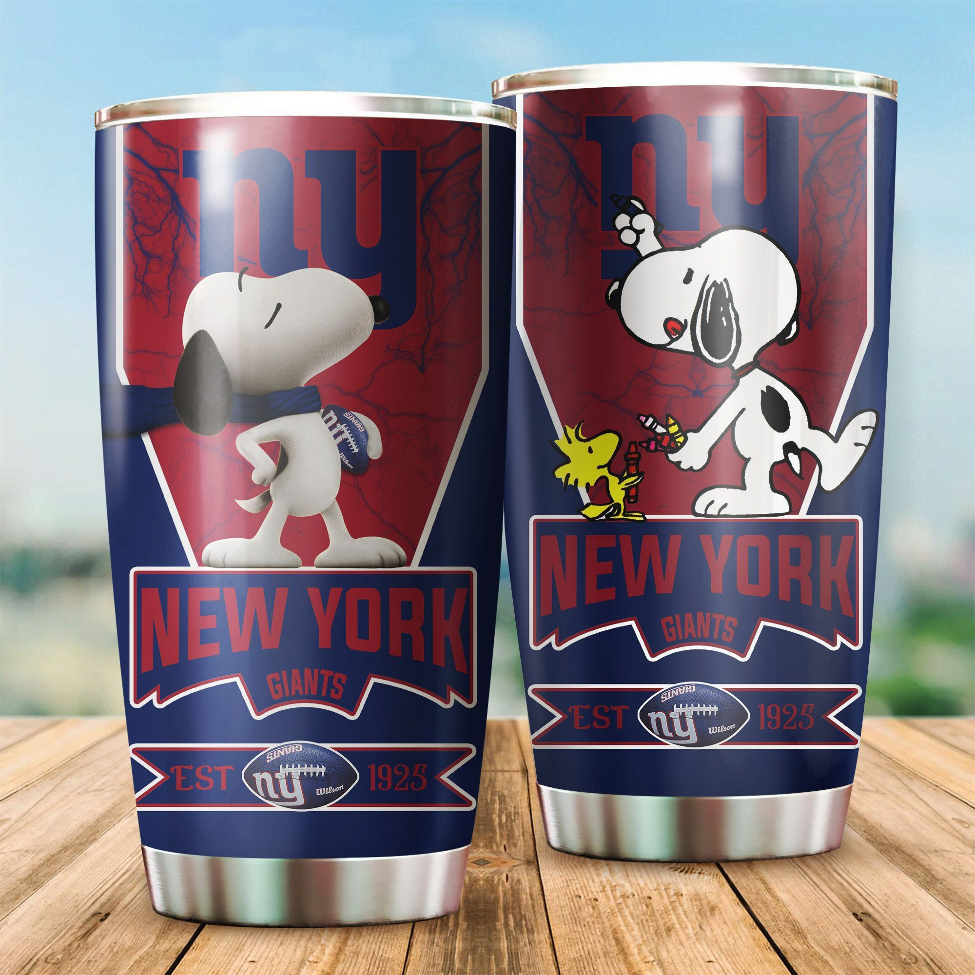 New York Giants Snoopy All Over Print 3D Tumbler-Tph