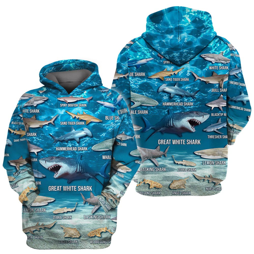 Shark Of The World 3D All Over Printed Shirt, Sweatshirt, Hoodie, Bomber Jacket Size S – 5Xl