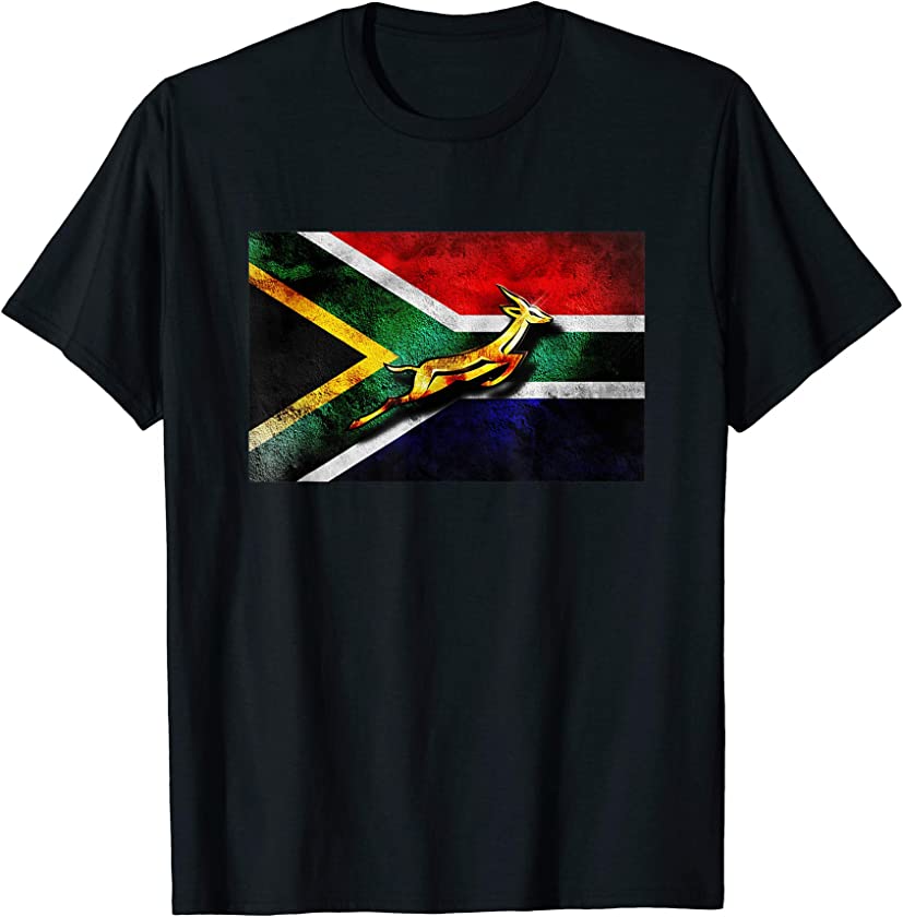 Springbok Bokke South African Flag Vintage Rugby T-Shirt