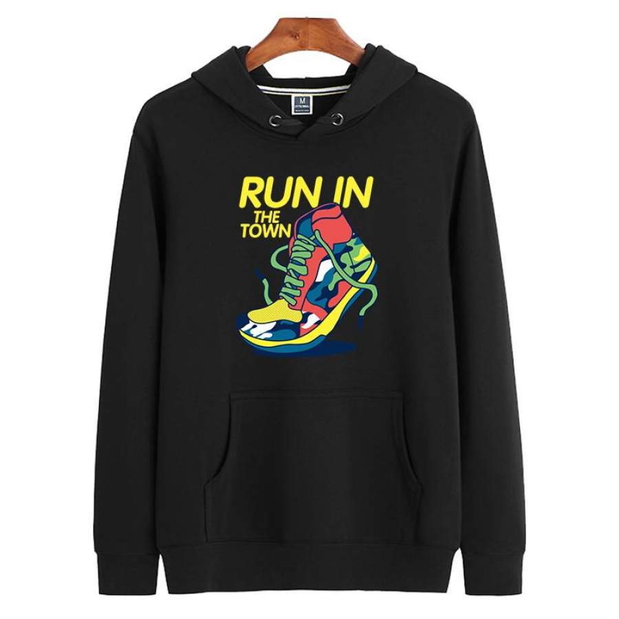 Running Hoodie Run In the Town Hoodie Running Shoes Hoodie for Adult