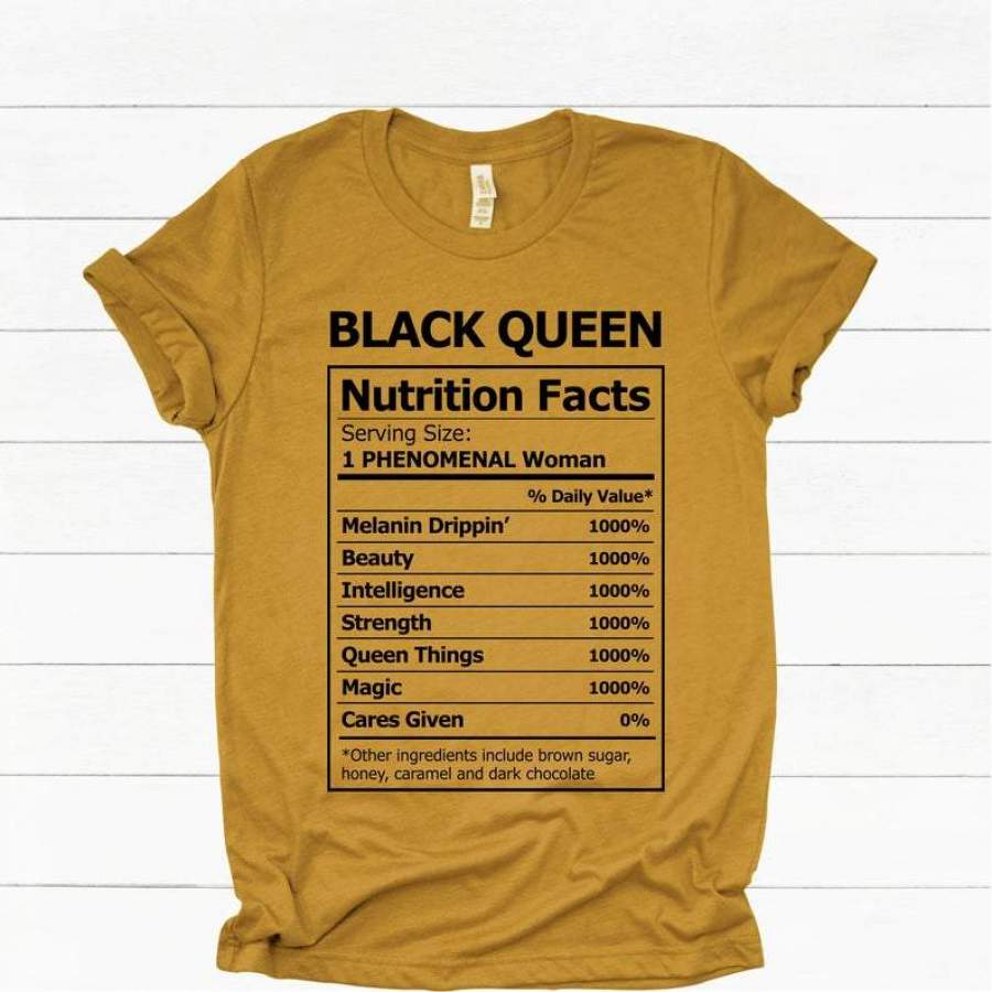 Black queen nutrition fact African T-shirt #295