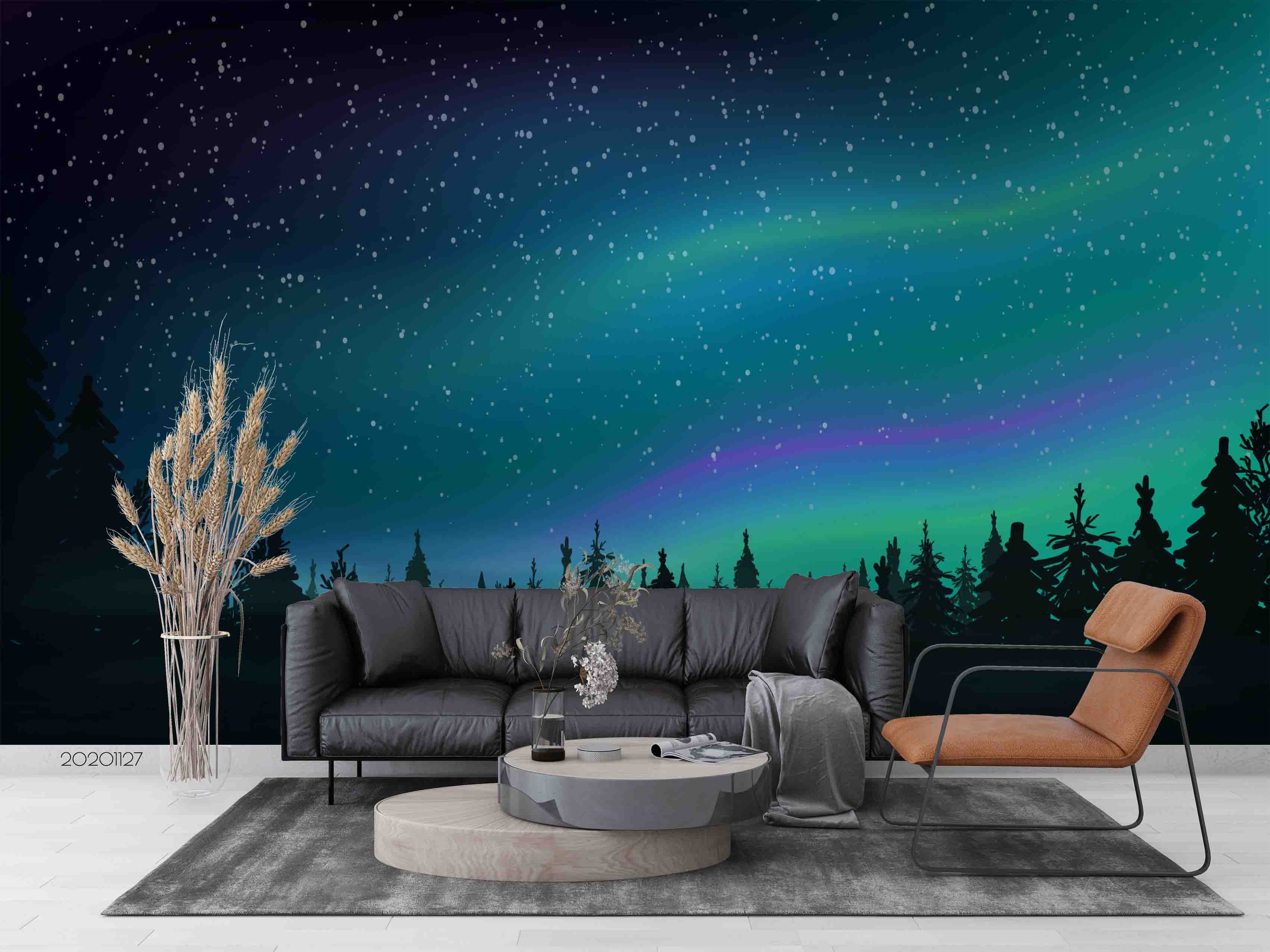 3D Starry Night Space Star Nebula Wall Mural Wallpaper Lxl