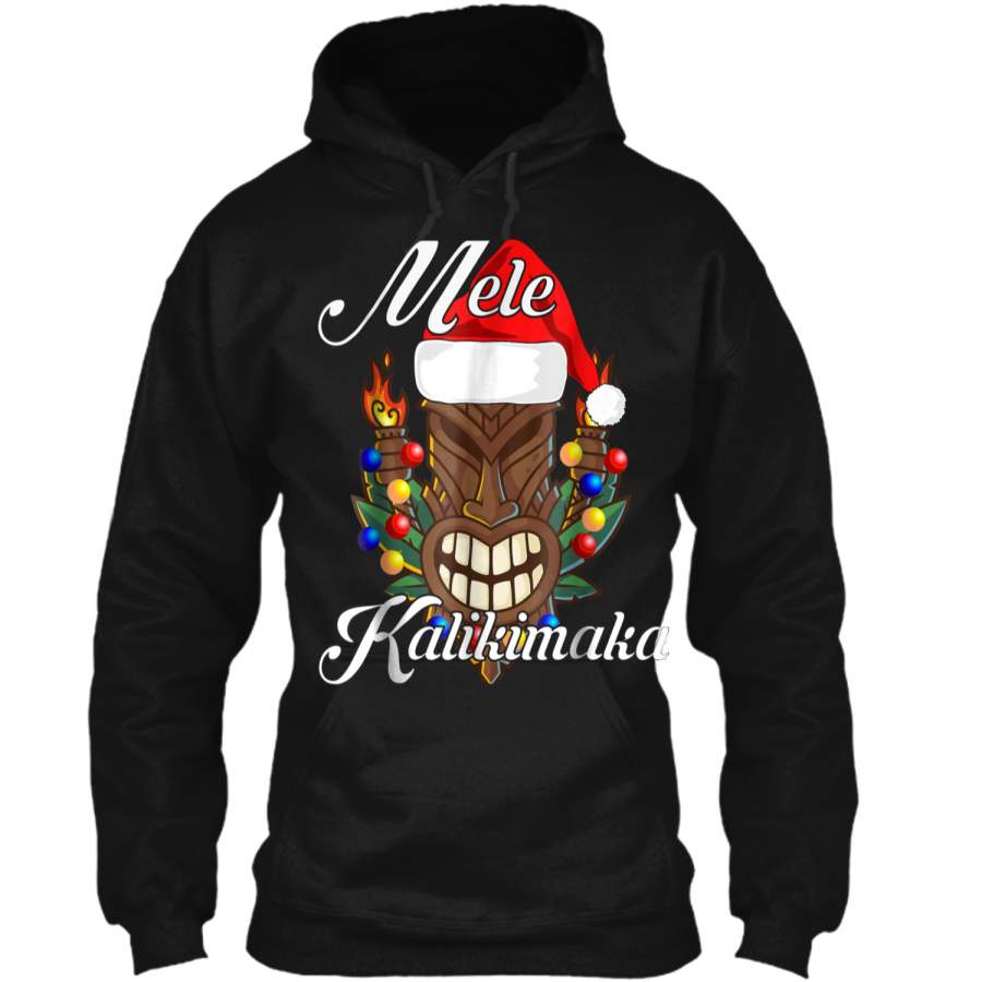 Mele Kalikimaka Tiki Merry Christmas Hawaii Pullover Hoodie   Christmas Gift Ideas