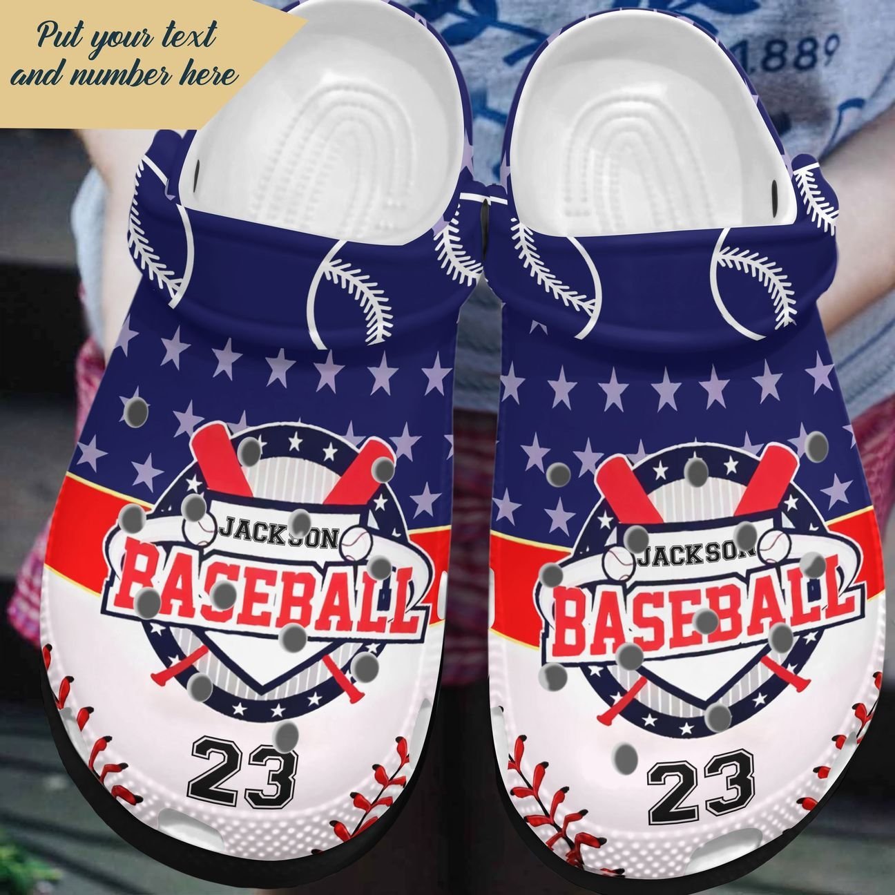 Baseball Personalized Clog, Custom Name, Text, Color, Number Fashion Style For Women, Men, Kid, Print 3D Starry Baseball