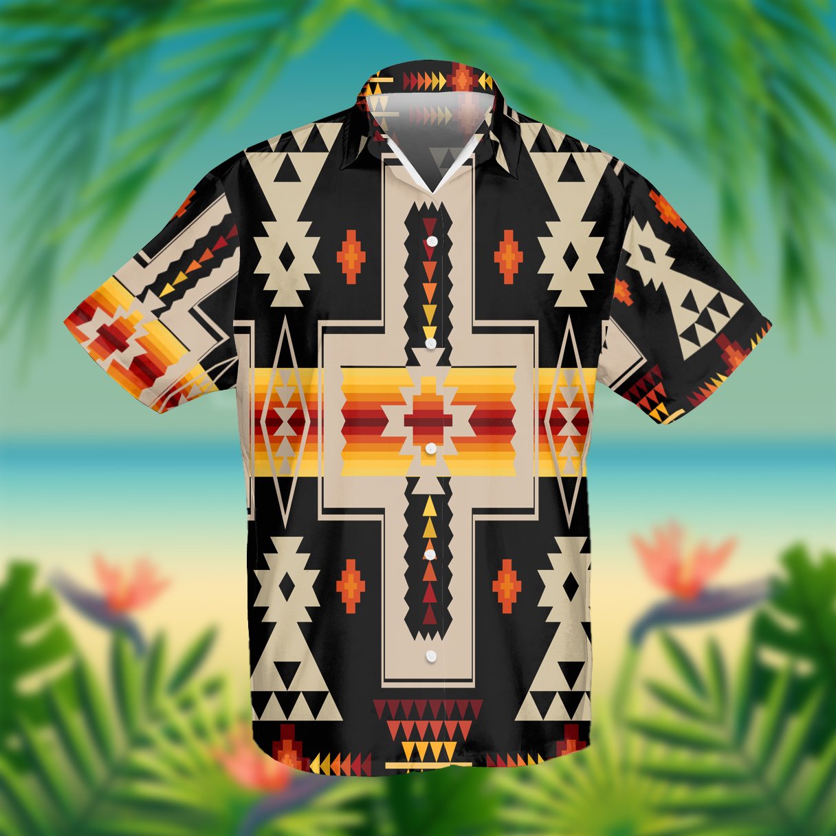 Black Tribe Design Native American Hawaii Shirt Ha64188