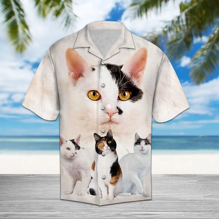 Beautiful Cat Mix While Theme Hawaii Shirt Ha36144