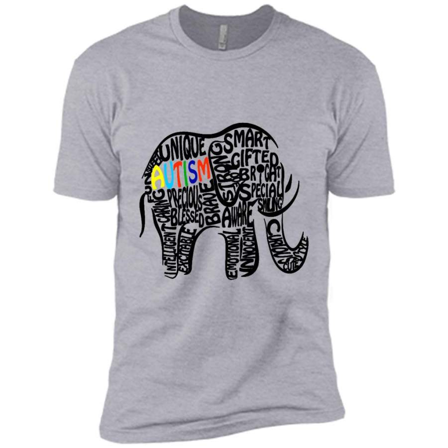 Autism Awareness Elephant (w) – Canvas Unisex USA Shirt